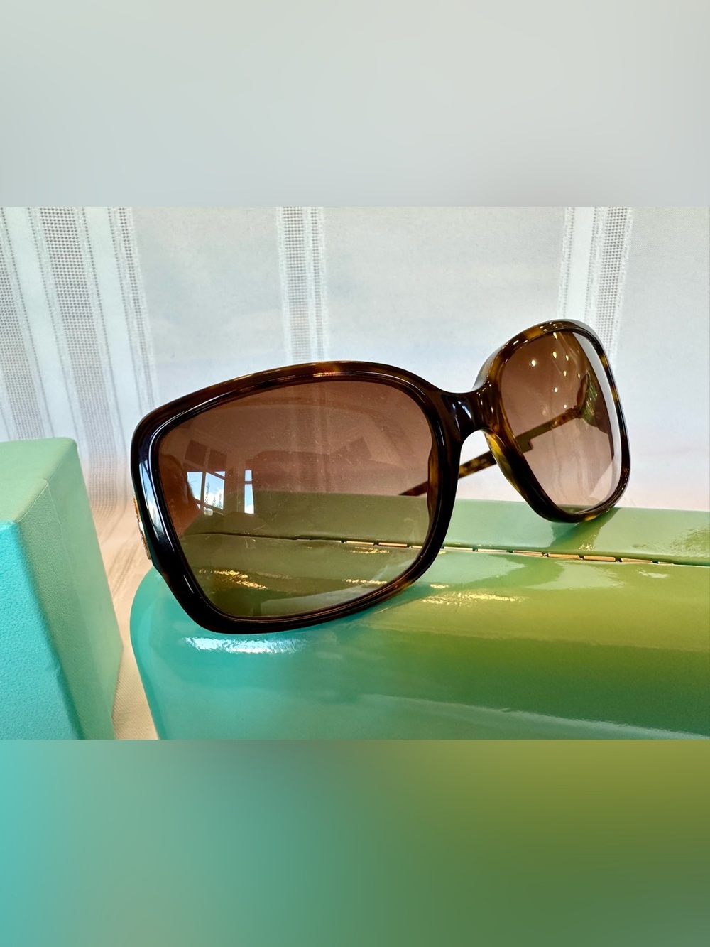 Tiffany & Co. Tortoise Shell Frame Gradient Brown Lenses w Crystals TF-4043-B - Picture 7 of 10